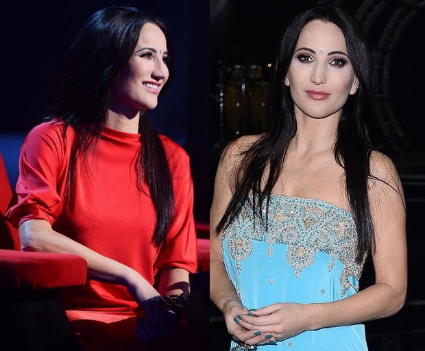 Ciężarna Justyna Steczkowska podczas drugiego odcinka "The Voice of Poland 2" na żywo