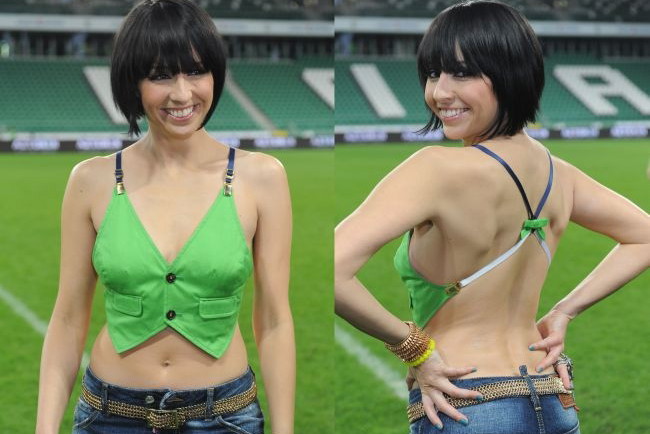 Tatiana Okupnik w dziwnej stylizacji