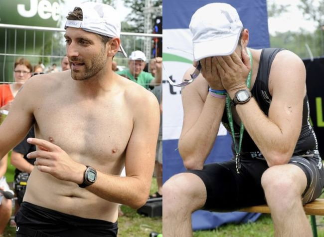 Maciej Dowbor z wydepilowanym torsem na Herbalife Triathlon 2012