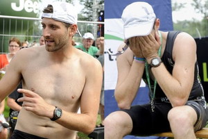 Maciej Dowbor z wydepilowanym torsem na Herbalife Triathlon 2012