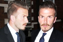 David Beckham z wąsami
