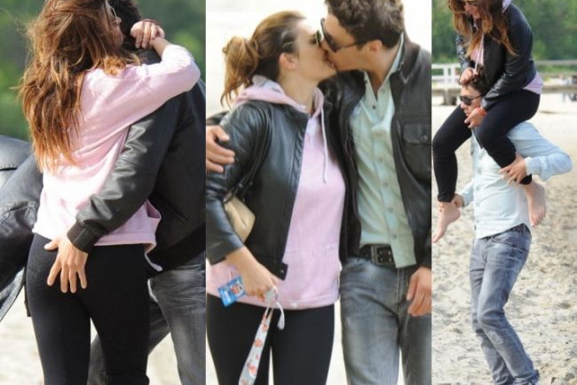 Mariusz Totoszko i Justyna Tomańska na plaży w Sopocie