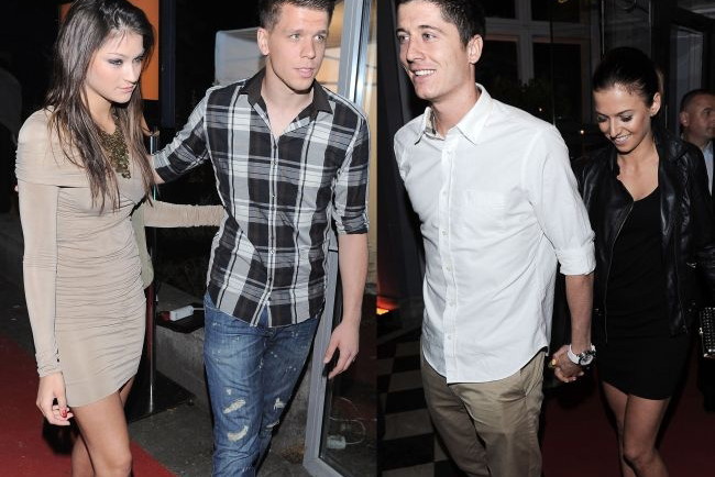 Robert Lewandowski i Wojciech Szczęsny z partnerkami na imprezie