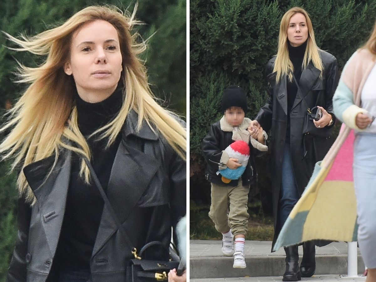 Izabela Janachowska z synem na mieście