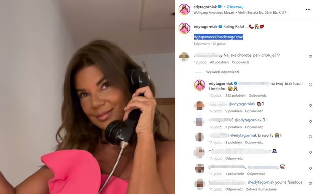 Edyta Górniak odpowiada internaucie