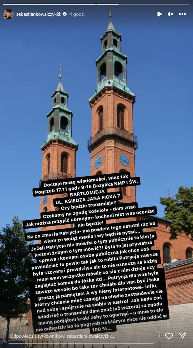 Sebastian Kowalczyk o Patrycji Widerze i jej ostatnim pożegnaniu
