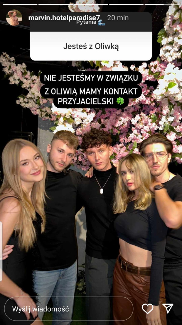 Marvin z Hotelu Paradise szczerze o relacji z Oliwią