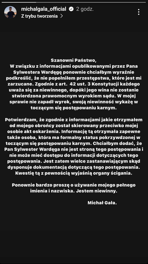 Michał Gała wydał oświadczenie