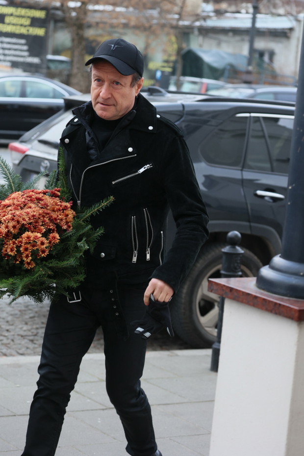 Jacek Kawalec na pogrzebie Macieja Damięckiego