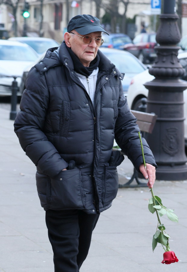 Jerzy Bończak na pogrzebie Macieja Damięckiego