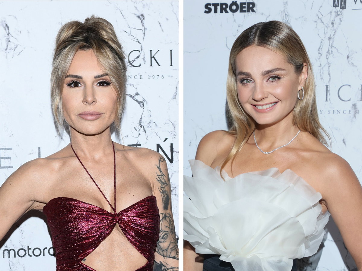 Blanka Lipińska i Małgorzata Socha na pokazie Macieja Zienia