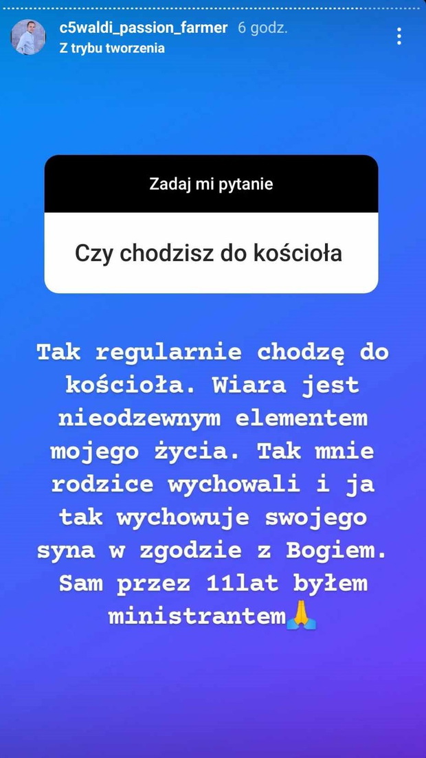 Rolnik szuka żony Waldemar o wierze