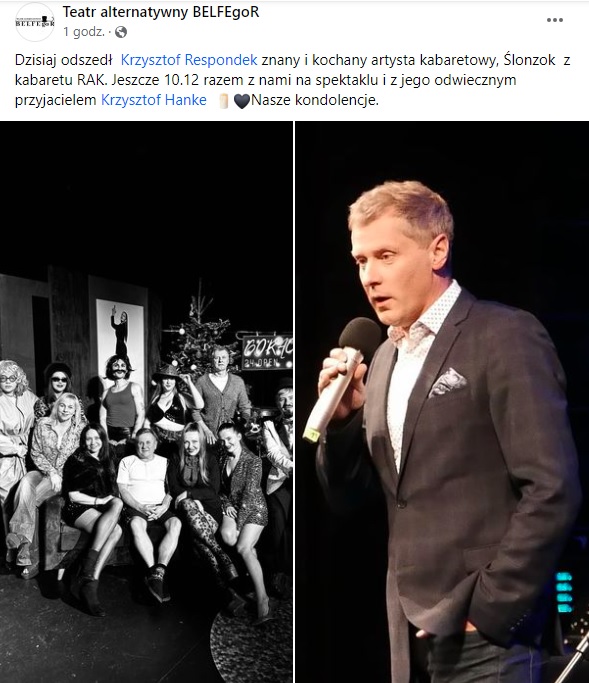 Teatr alternatywny BELFEgoR żegna Krzysztofa Respondka
