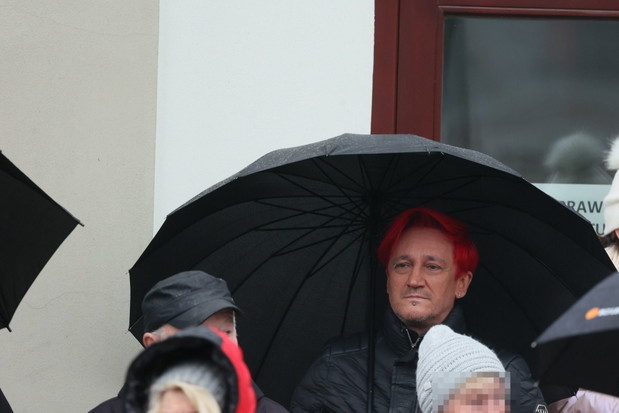 Michał Wiśniewski na pogrzebie Krzysztofa Respondka