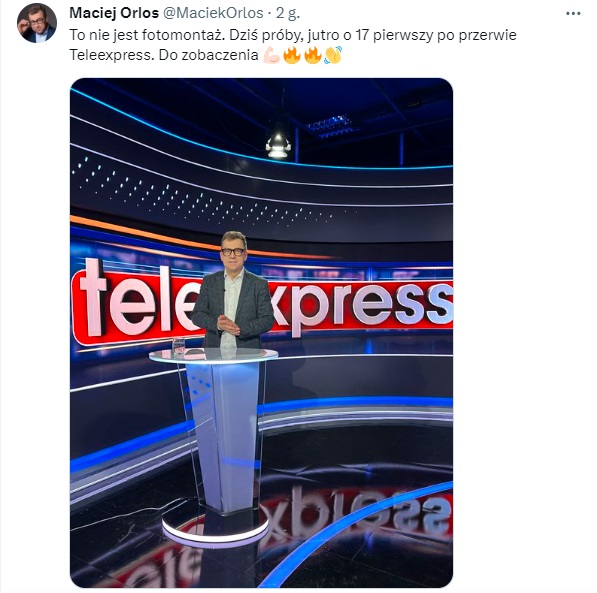 Maciej Orłoś wraca do TVP