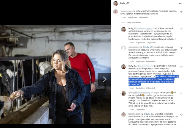 Dorota z Rolnik szuka żony broni Ewy
