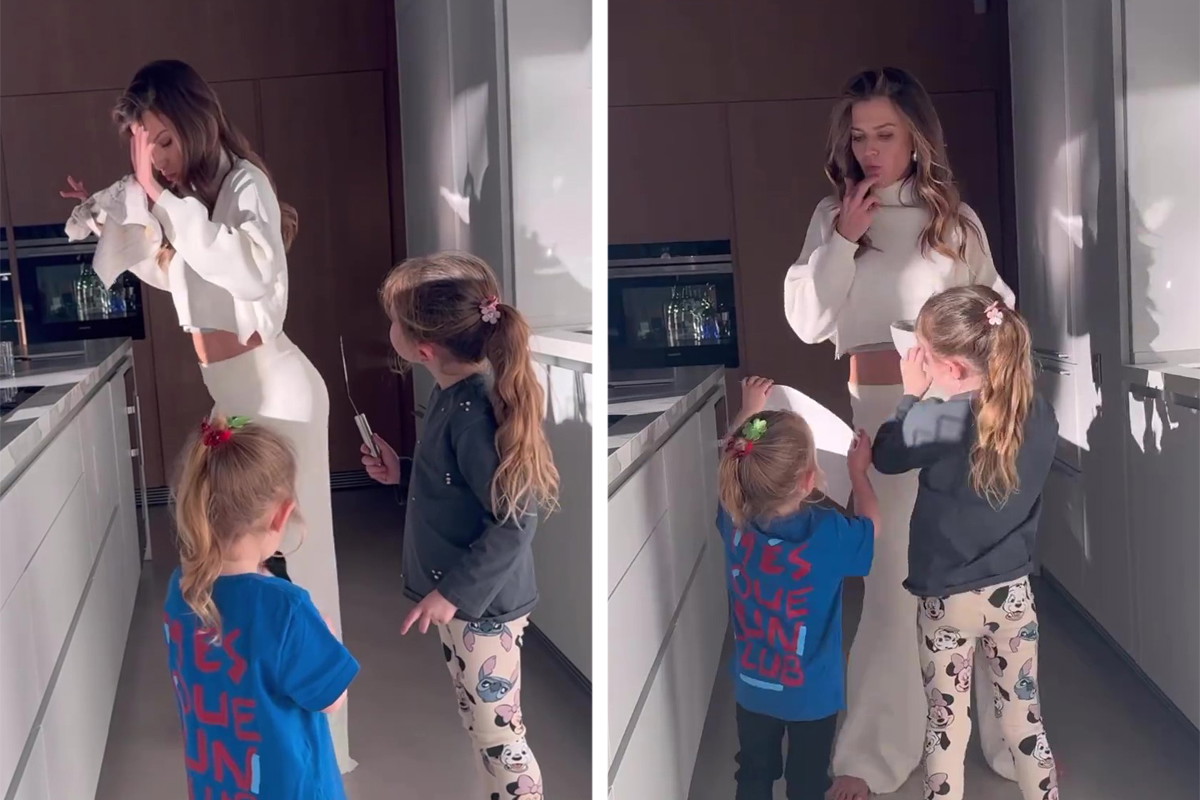 Anna LewaAnna Lewandowska tańczy w kuchni z córkamindwoska