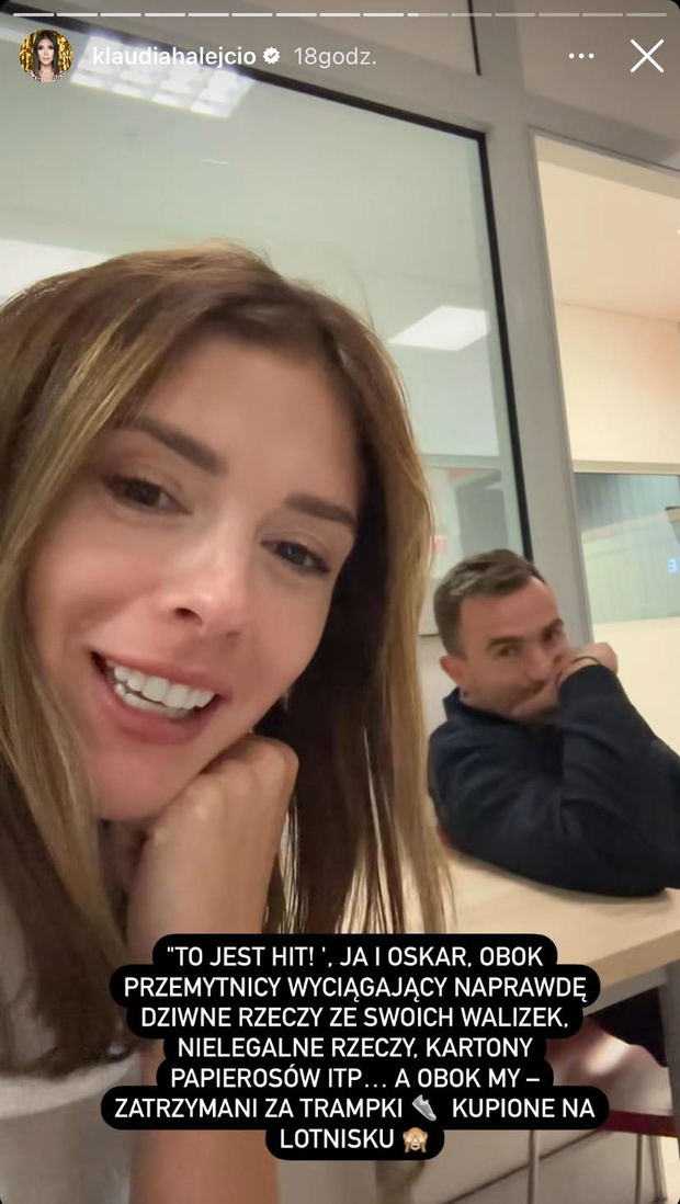 Klaudia Halejcio i jej narzeczony zatrzymani na lotnisku
