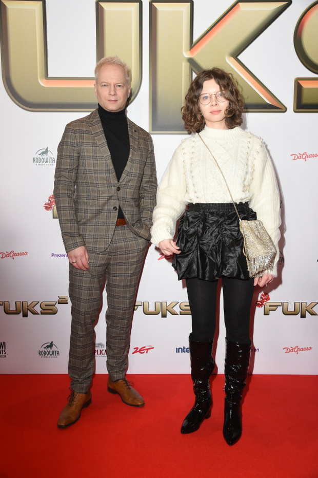 Maciej Stuhr z córką na premierze filmu Fuks 2