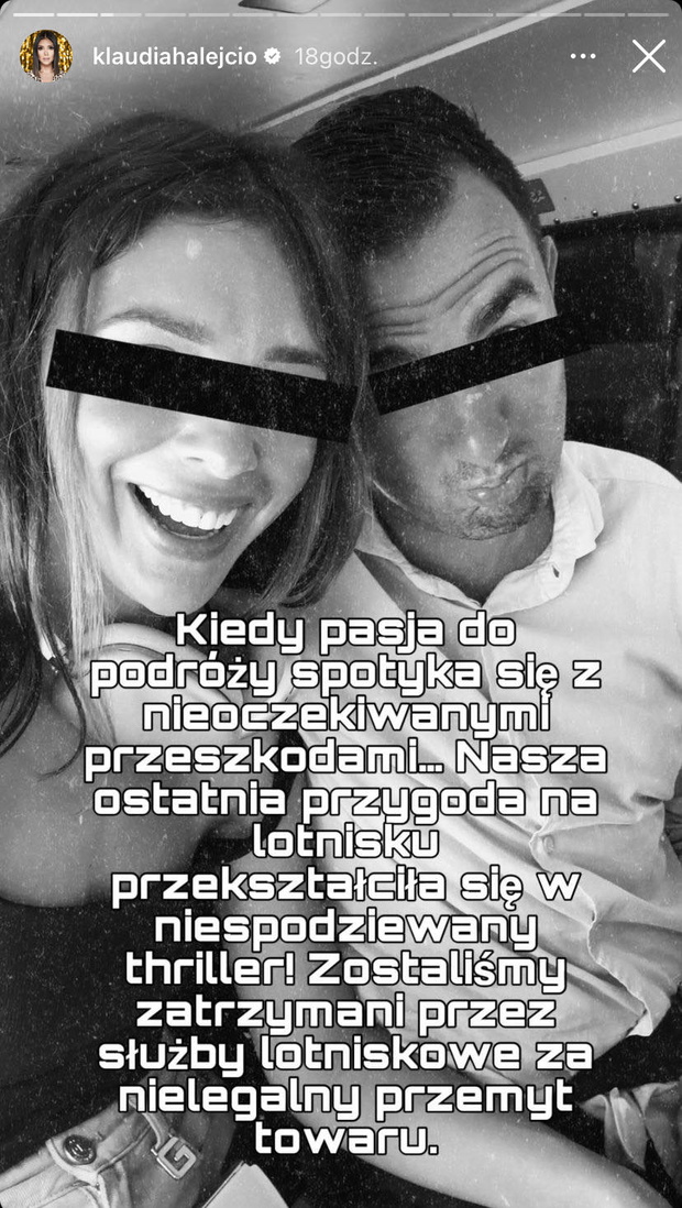 Klaudia Halejcio i jej narzeczony zatrzymani na lotnisku