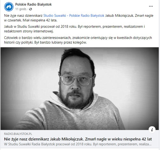 Nie żyje Jakub Mikołajczuk