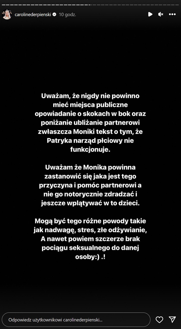 Caroline Derpienski o wiadomościach do Patryka z programu OdNowa 6