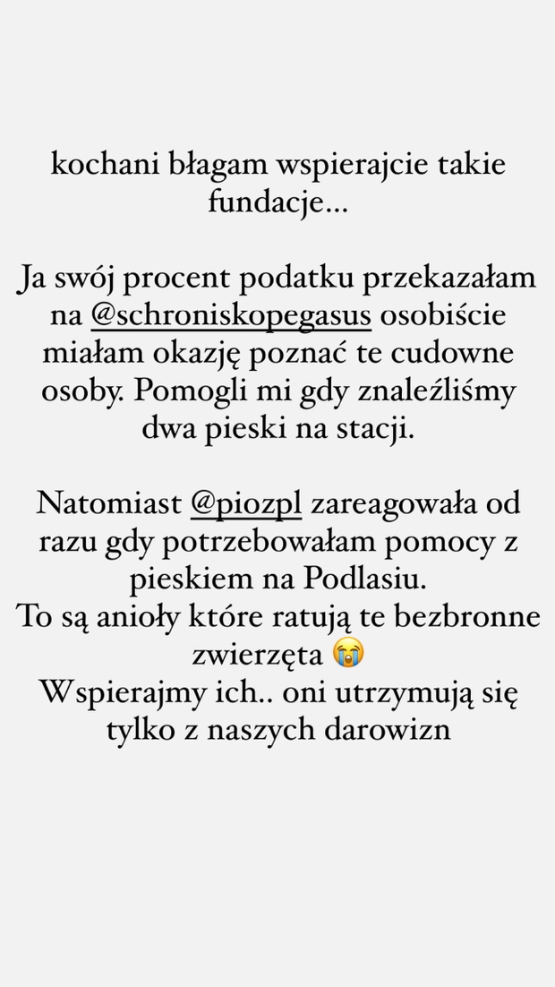 Sandra Kubicka prosi o wsparcie