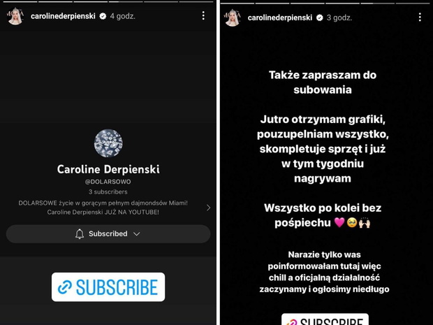 Caroline Derpienski założyła kanał na Youtube