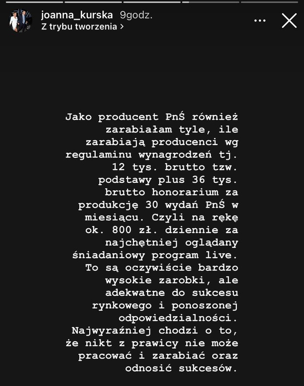 Oświadczenie Joanny Kurskiej. Ile zarabiała w TVP