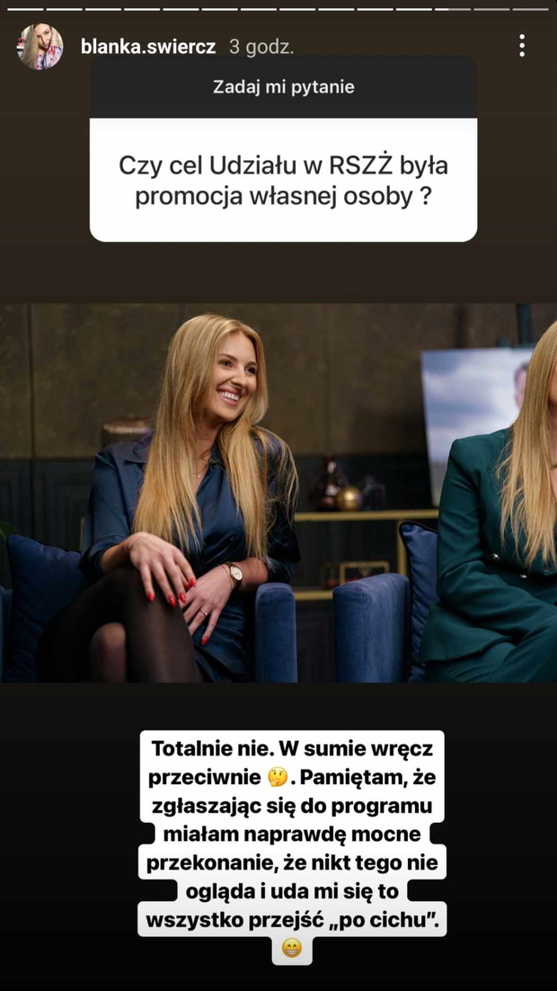 Blanka z Rolnik szuka żony tłumaczy się z udziału w programie