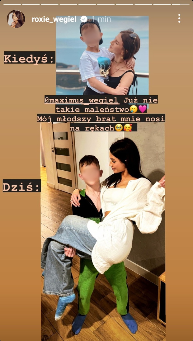 Roksana Węgiel z młodszym bratem