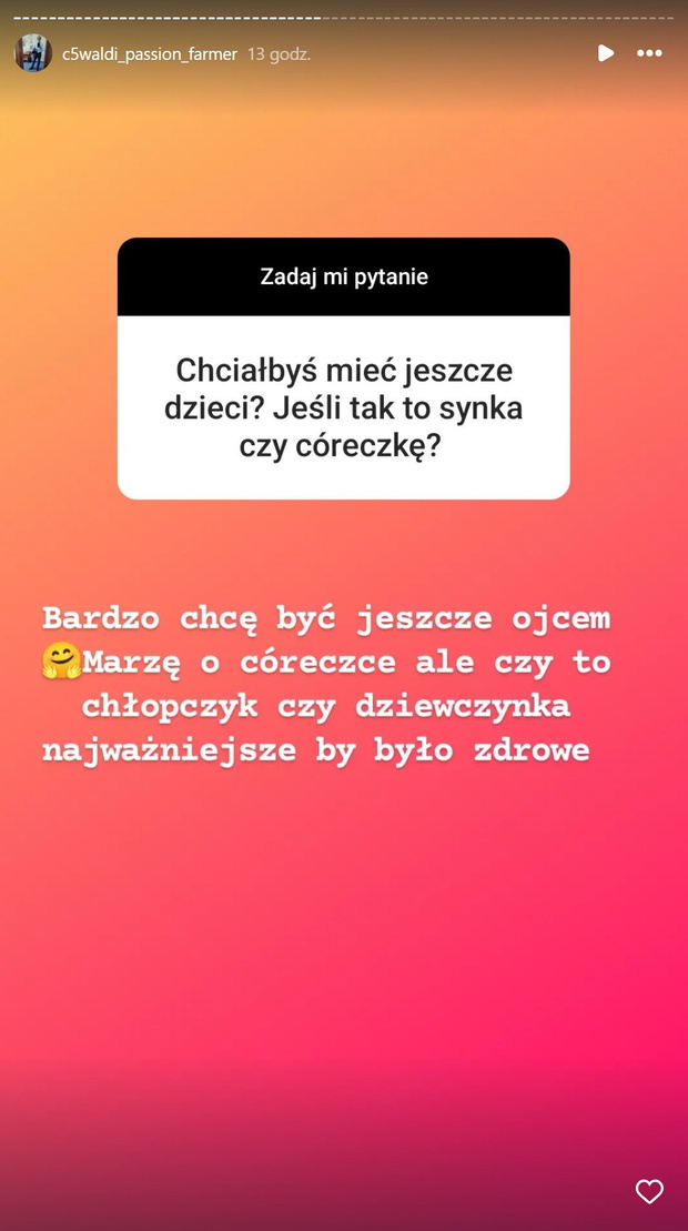Waldemar z Rolnik szuka żony marzy o córce