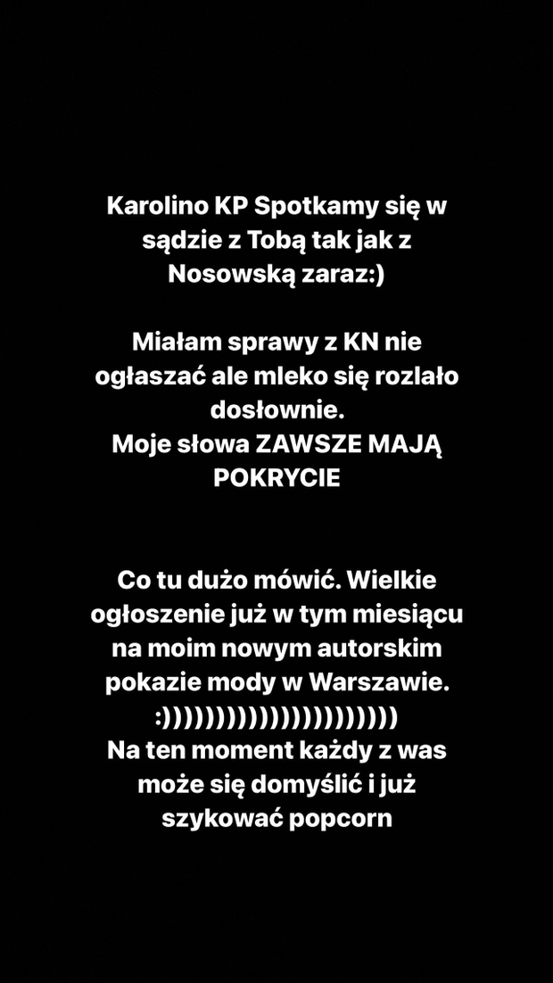 Caroline Derpienski o Karolinie Korwin Piotrowskiej