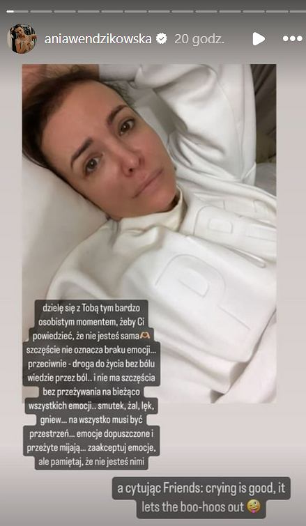 Anna Wendzikowska ze łzami w oczach