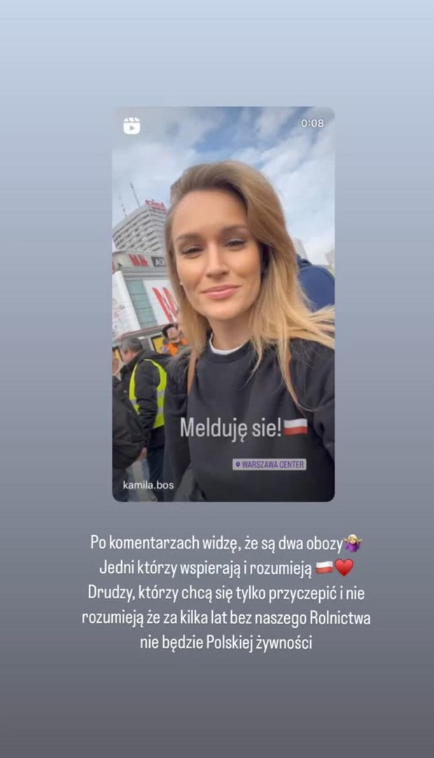 Kamila z Rolnik szuka żony wzięła udział w proteście rolników w Warszawie