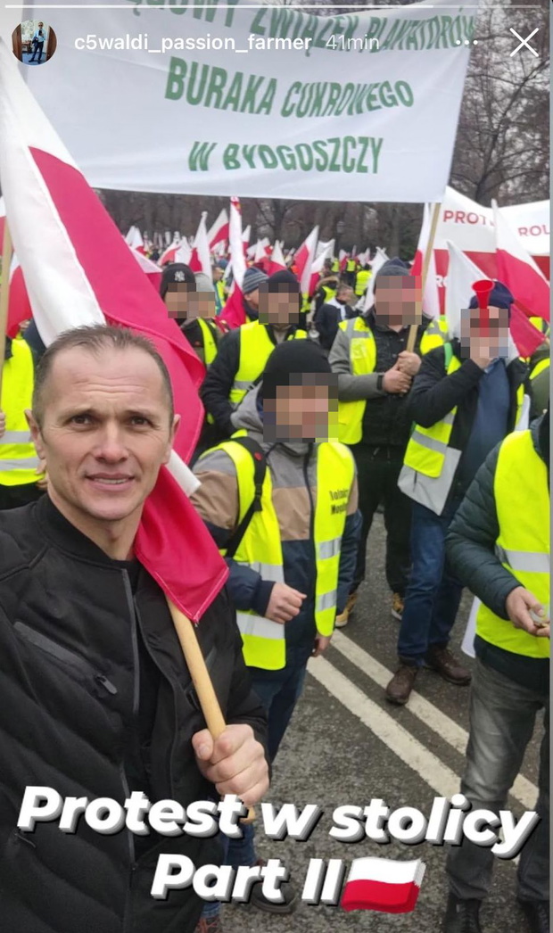 Waldemar z Rolnik szuka żony na strajku rolników w Warszawie