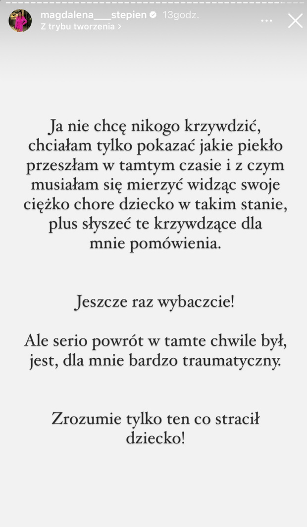 Magdalena Stępień o stracie syna