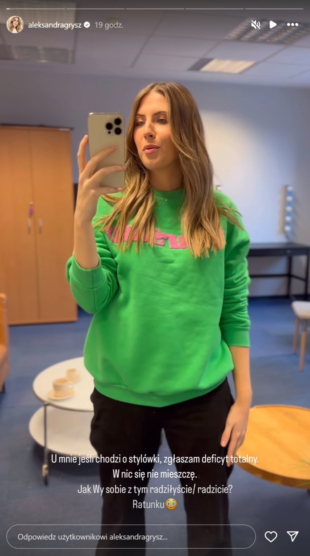 Aleksandra Grysz ciążowy brzuszek