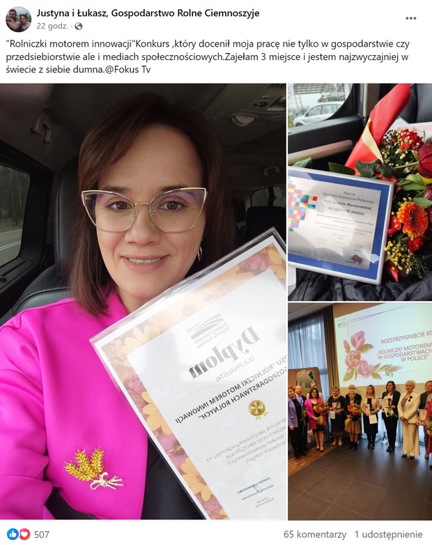 Justyna z Rolnicy Podlasie nowina