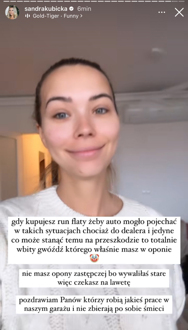 Kubicka przebita opona