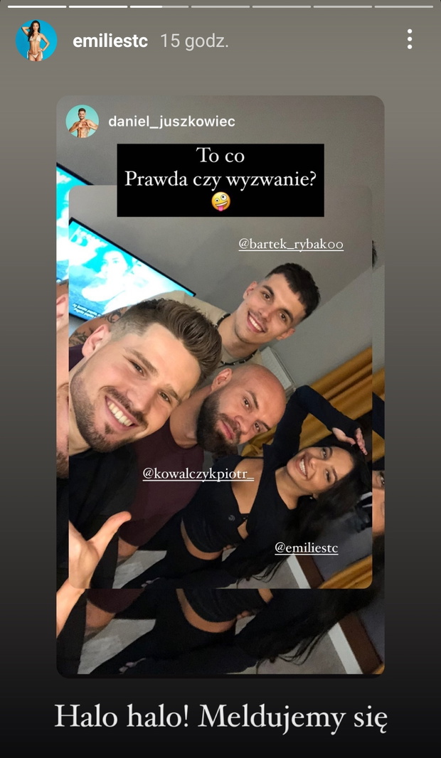 Łukasz, Emi i Piotr z Love Island