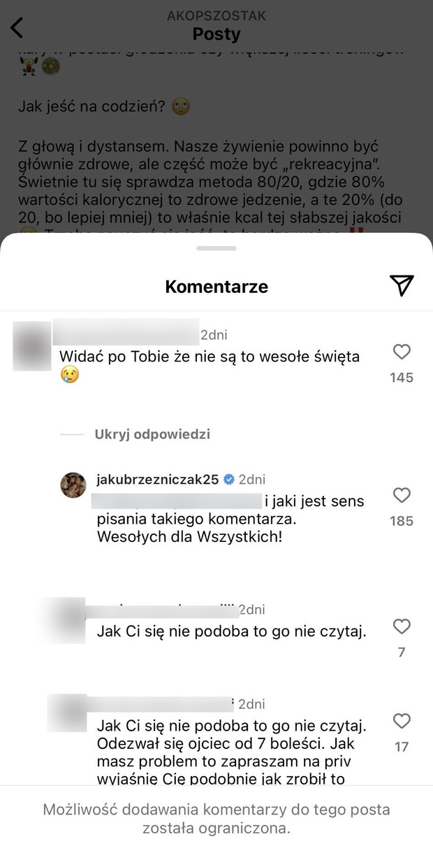 Jakub Rzeźniczak odpowiedział pod postem Akopa