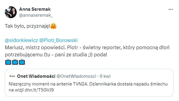 Anna Seremak komentuje swoją wpadkę