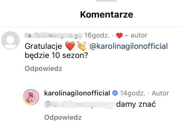 Karolina Gilon odpowiada