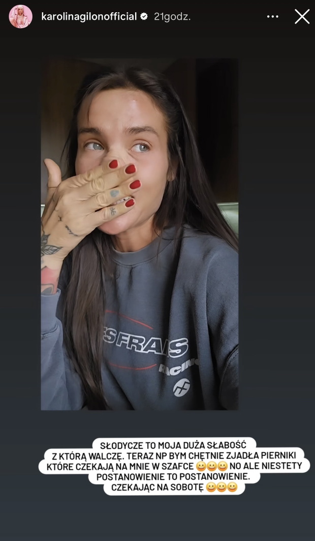 Karolina Gilon ma słabość do słodyczy