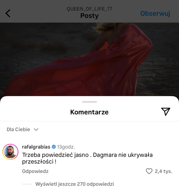 Rafał Grabias staje w obronie Kaźmierskiej
