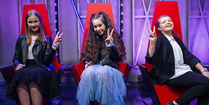 Wiktoria Wiater, Kasia Żur i Magda Siedlok w "The Voice Kids"