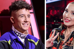 Dawid Kwiatkowski i Cleo na planie "The Voice Kids"