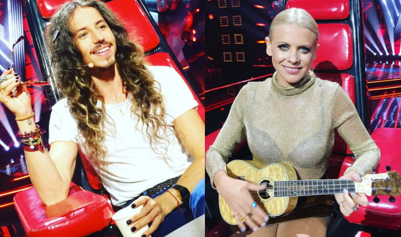 Michał Szpak i Maria Sadowska na planie The Voice of Poland