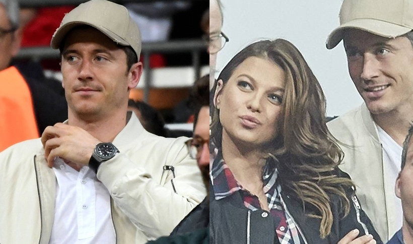 Anna Lewandowska w 9.miesiącu ciąży na meczu z Robertem Lewandowskim